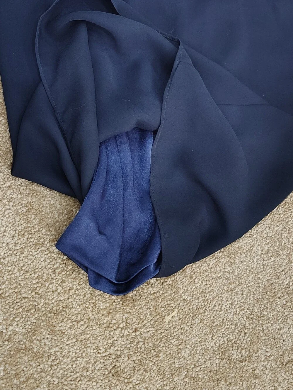 SILHOUETTES NAVY CHIFFON PANT SUIT WOMENS 18W WEDDING GALA VNECK BEADED NECKLINE - Picture 9 of 16